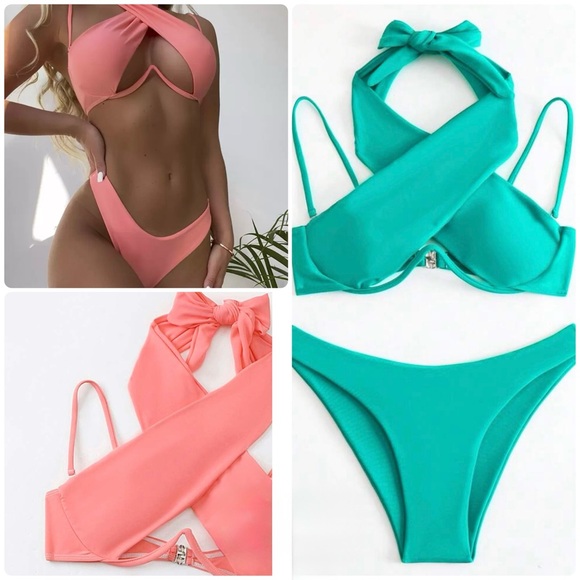 Bundle 2-Piece Sexy Crisscross Bikinis – Size M - Picture 1 of 10